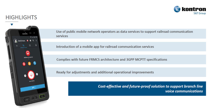 Kontron Transportation MCx solution - the future of GSM-R train radio functionalities for Secondary Lines